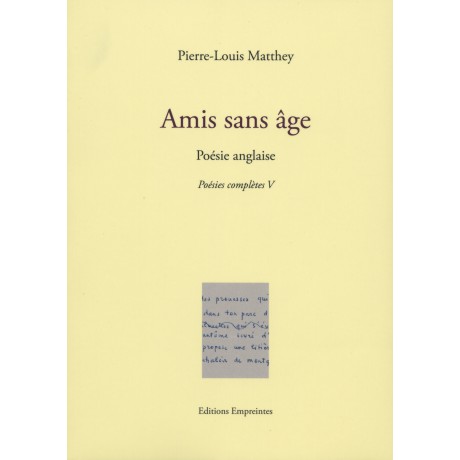 Amis sans âge, poésie anglaise, Pierre-Louis Matthey